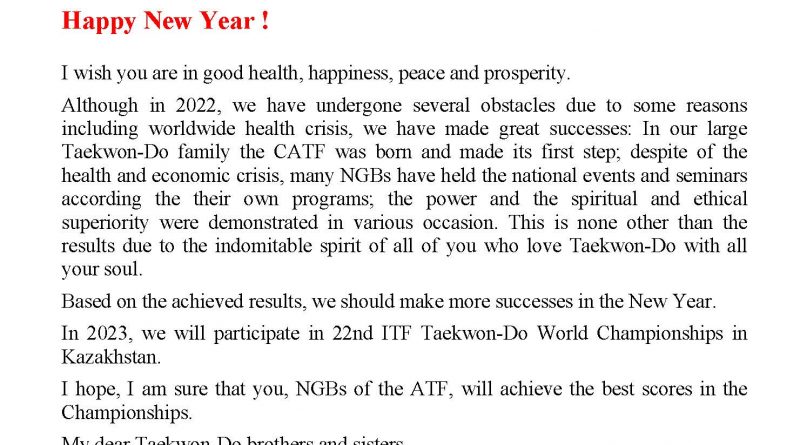ATF President New Year Greeting